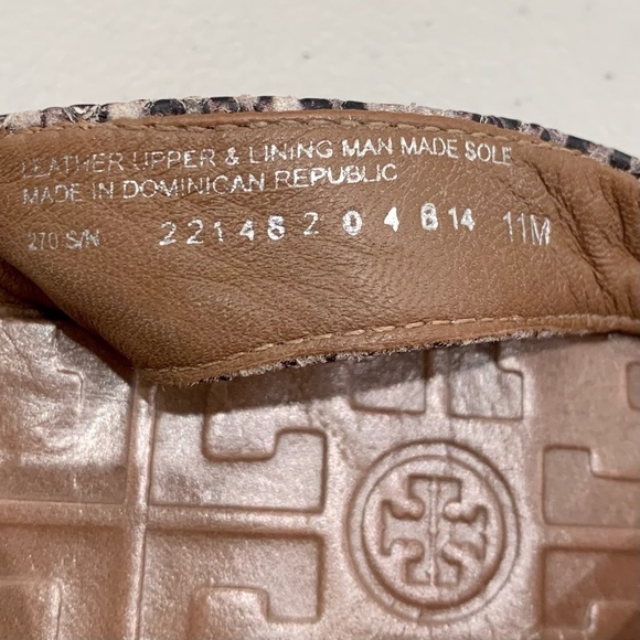 Tory Burch Sandals Adult Size 11M Brown Thora Snake Print Leather Thong Women - Picture 6 of 6